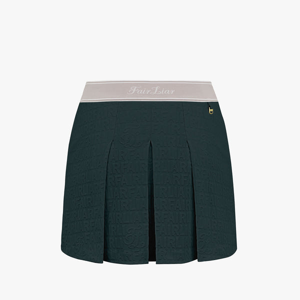 LOGO JACQUARD ELASTIC WAISTBAND SKIRT(GREEN)