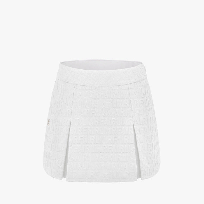 LOGO JACQUARD ELASTIC WAISTBAND SKIRT(WHITE)