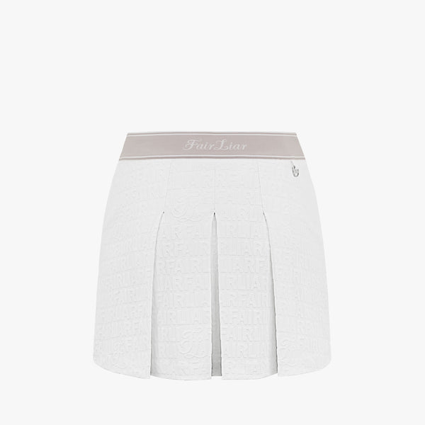 LOGO JACQUARD ELASTIC WAISTBAND SKIRT(WHITE)