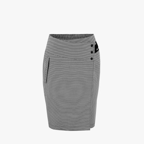 PATTERNED RAIN WRAP SKIRT(BLACK)