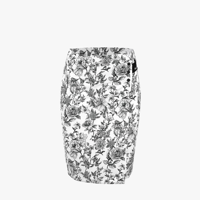 PATTERNED RAIN WRAP SKIRT(WHITE)