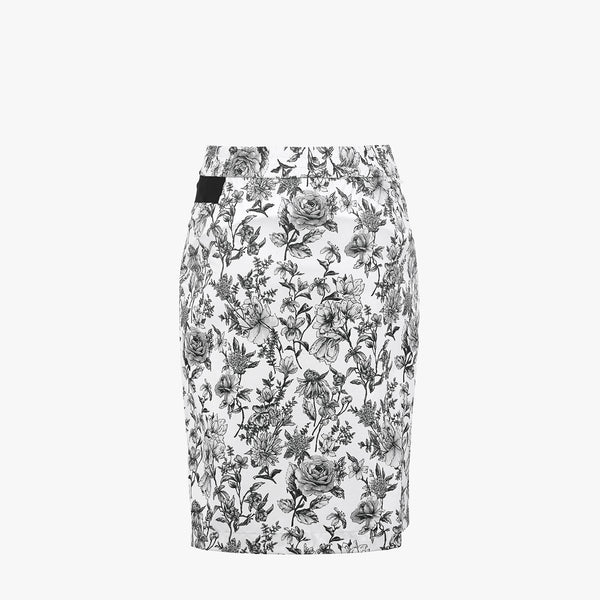 PATTERNED RAIN WRAP SKIRT(WHITE)