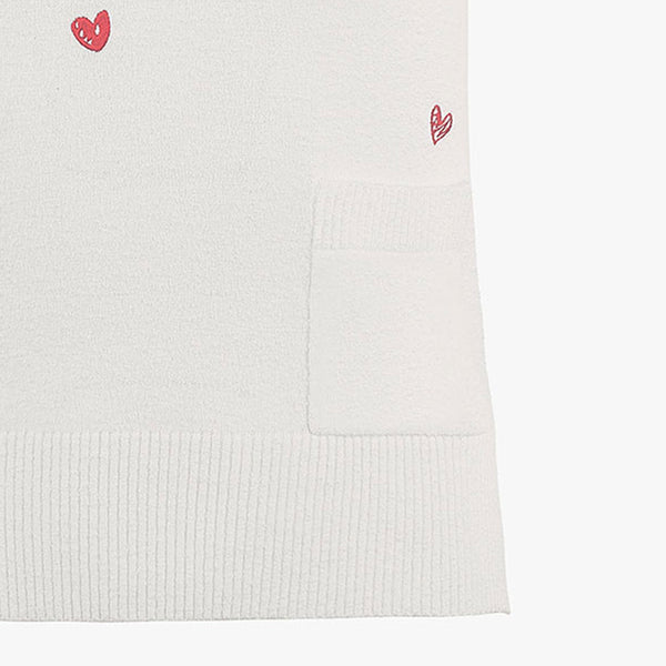 HEART COLLAR KNIT VEST(WHITE)