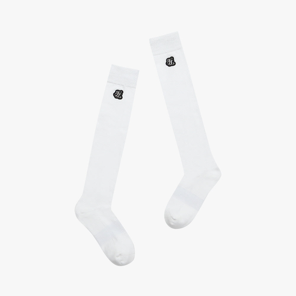 WHITE FL WAPPEN KNEE SOCKS(BLACK)