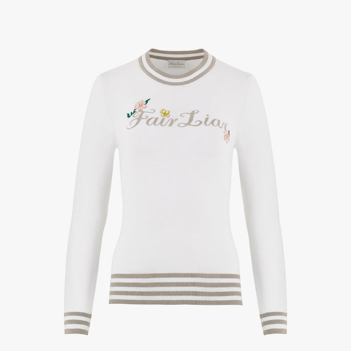 FLORAL LOGO ROUND KNIT(WHITE)