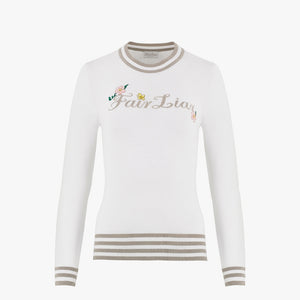 FLORAL LOGO ROUND KNIT(WHITE)