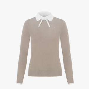 RIBBON POINT COLLAR KNIT(BEIGE)