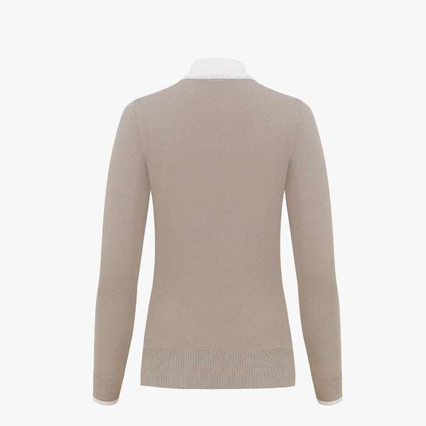 RIBBON POINT COLLAR KNIT(BEIGE)