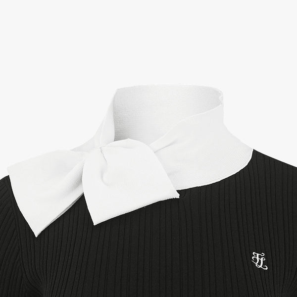 PEARL POINT RIBBON KNIT(BLACK)