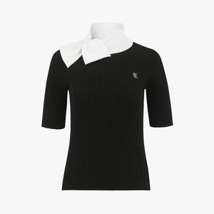 PEARL POINT RIBBON KNIT(BLACK)