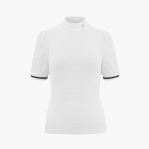 LOGO JAQAURD TURTLENECK T-SHIRT(WHITE)