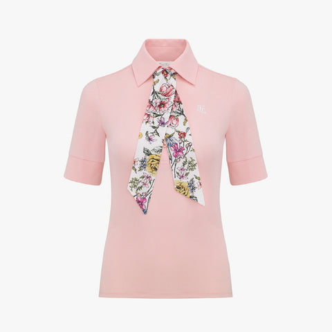 FLORAL SCARF SET T-SHIRT(PINK CHORAL)