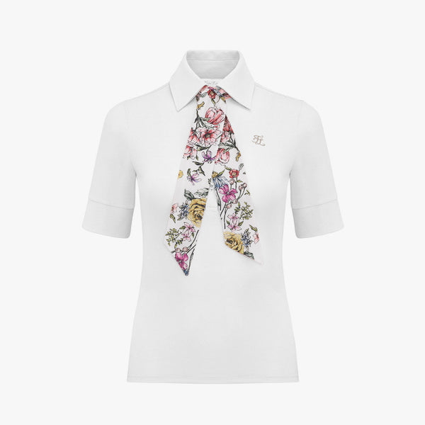 FLORAL SCARF SET T-SHIRT(WHITE)