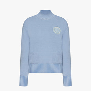 WINDPROOF TURTLENECK CROP KNIT(CERAMICS BLUE)