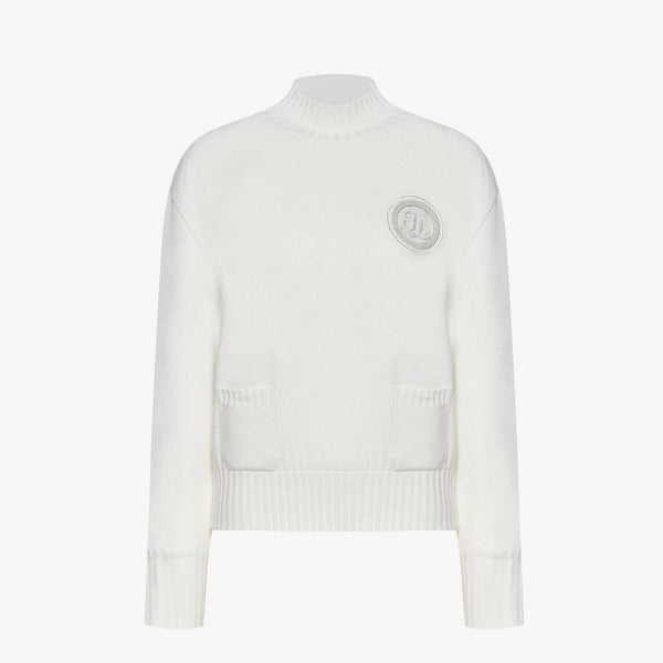 WINDPROOF TURTLENECK CROP KNIT(WHITE)