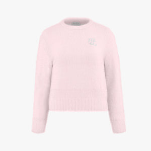 ROUND NECK LOGO WINDPROOF KNIT(PINK CHORAL)