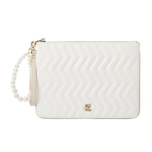 Patent Pearl Clutch Bag (White)